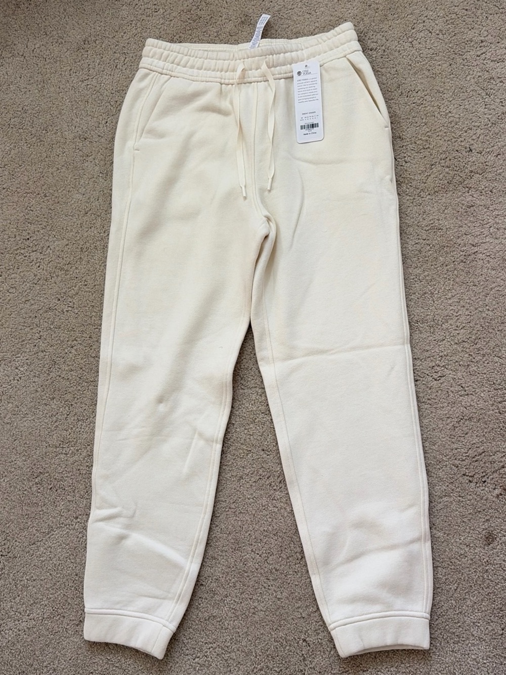 CRZ YOGA Cream Drawstring Joggers for Men